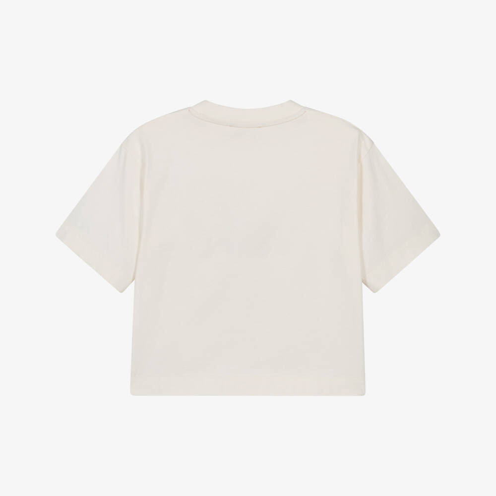 Bonpoint-Girls Ivory Cotton Cherry Embroidery T-Shirt | Childrensalon Outlet