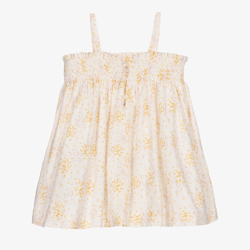 Bonpoint Robe ivoire en coton Fille Childrensalon Outlet