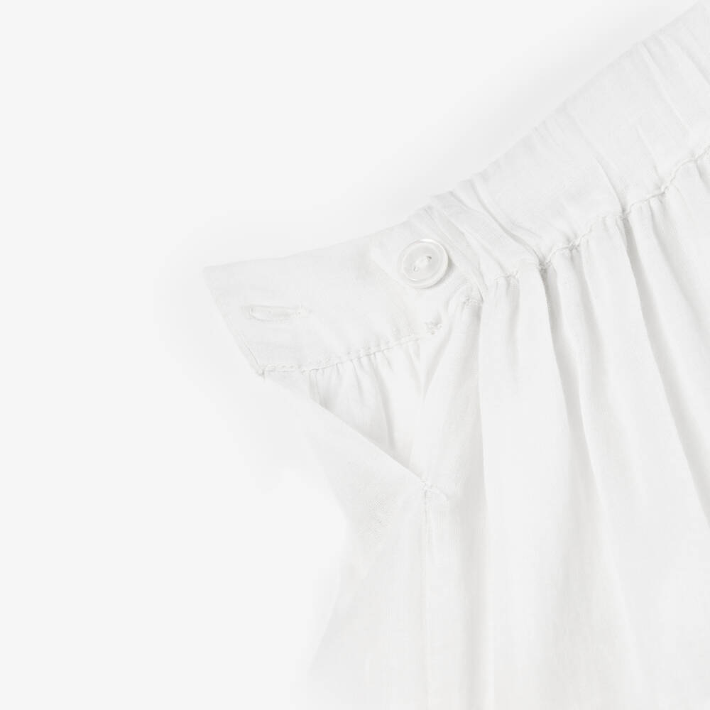 Bonpoint-Girls Ivory Cotton Embroidered Lace Trim Skirt | Childrensalon Outlet