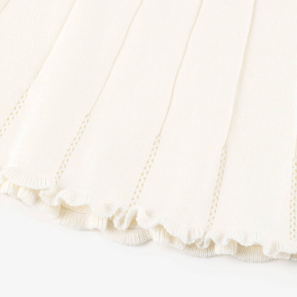 Bonpoint-Girls Ivory Cotton Knit Polo Dress | Childrensalon Outlet