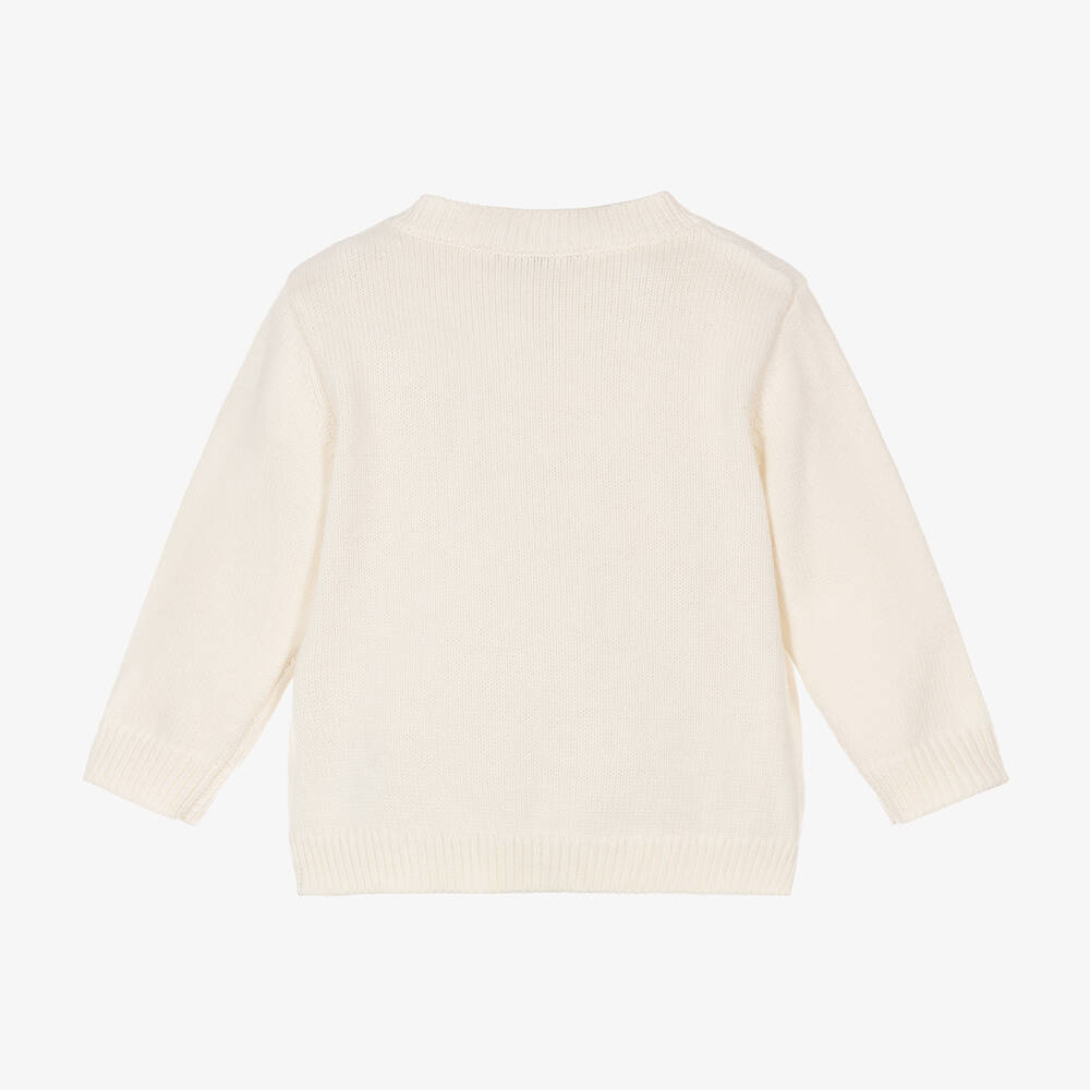 Bonpoint-Girls Ivory Cotton Knitted Jumper | Childrensalon Outlet