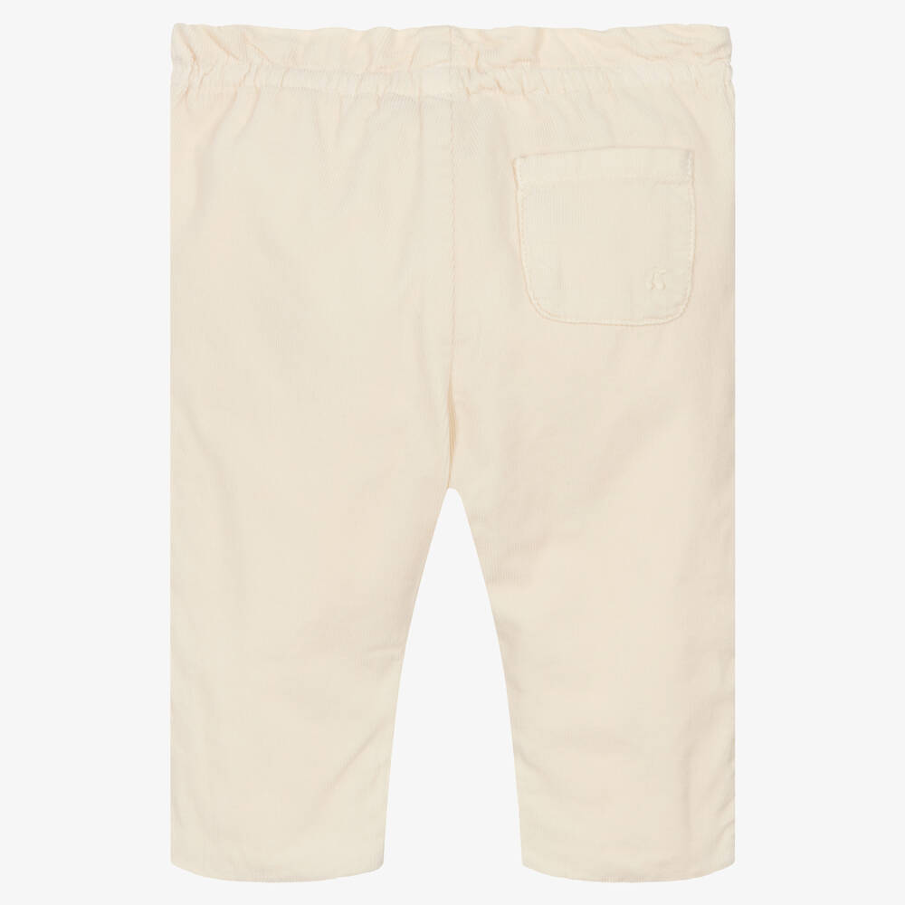 Bonpoint-Girls Ivory Cotton Needlecord Trousers | Childrensalon Outlet