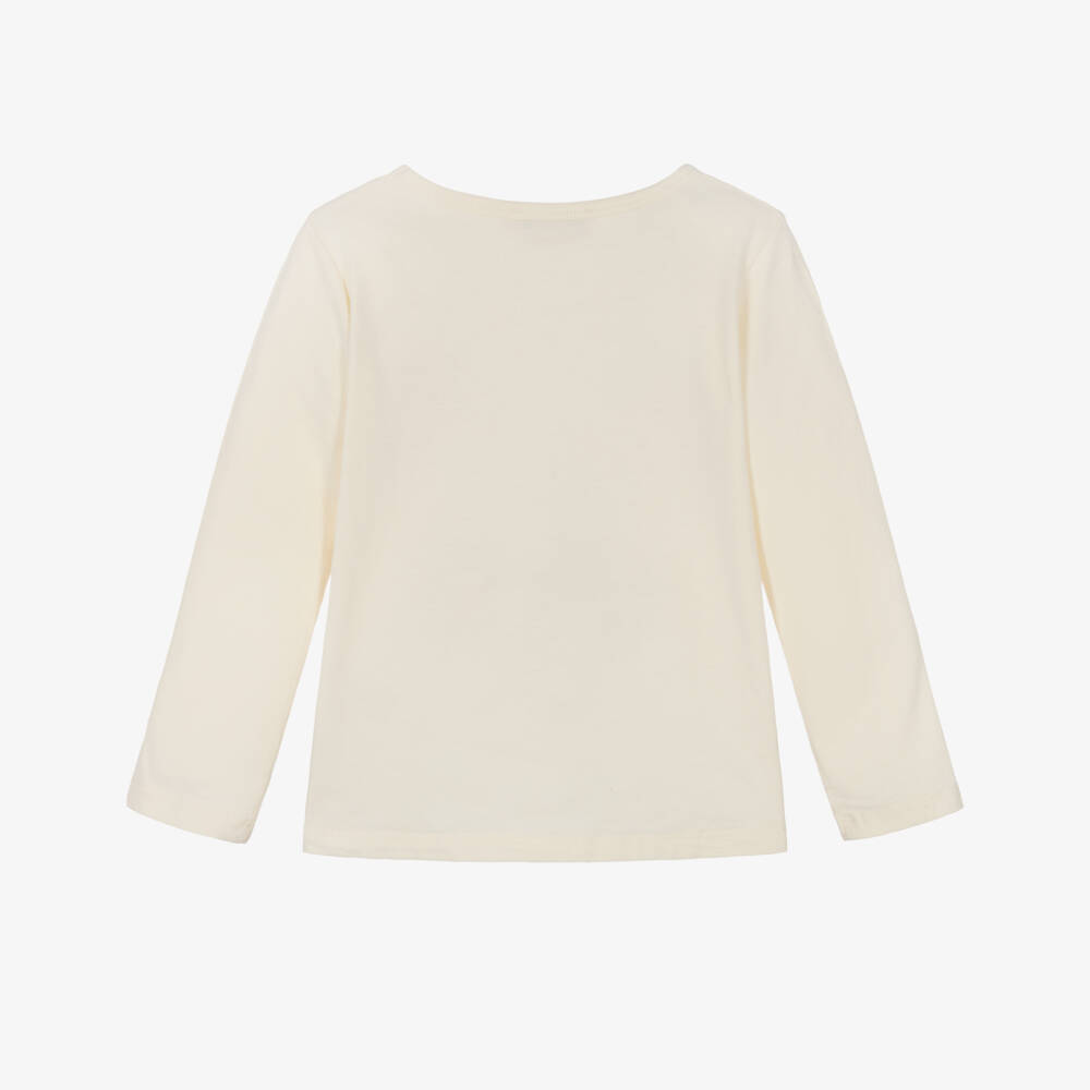Bonpoint-Girls Ivory Cotton Paris Print Top | Childrensalon Outlet