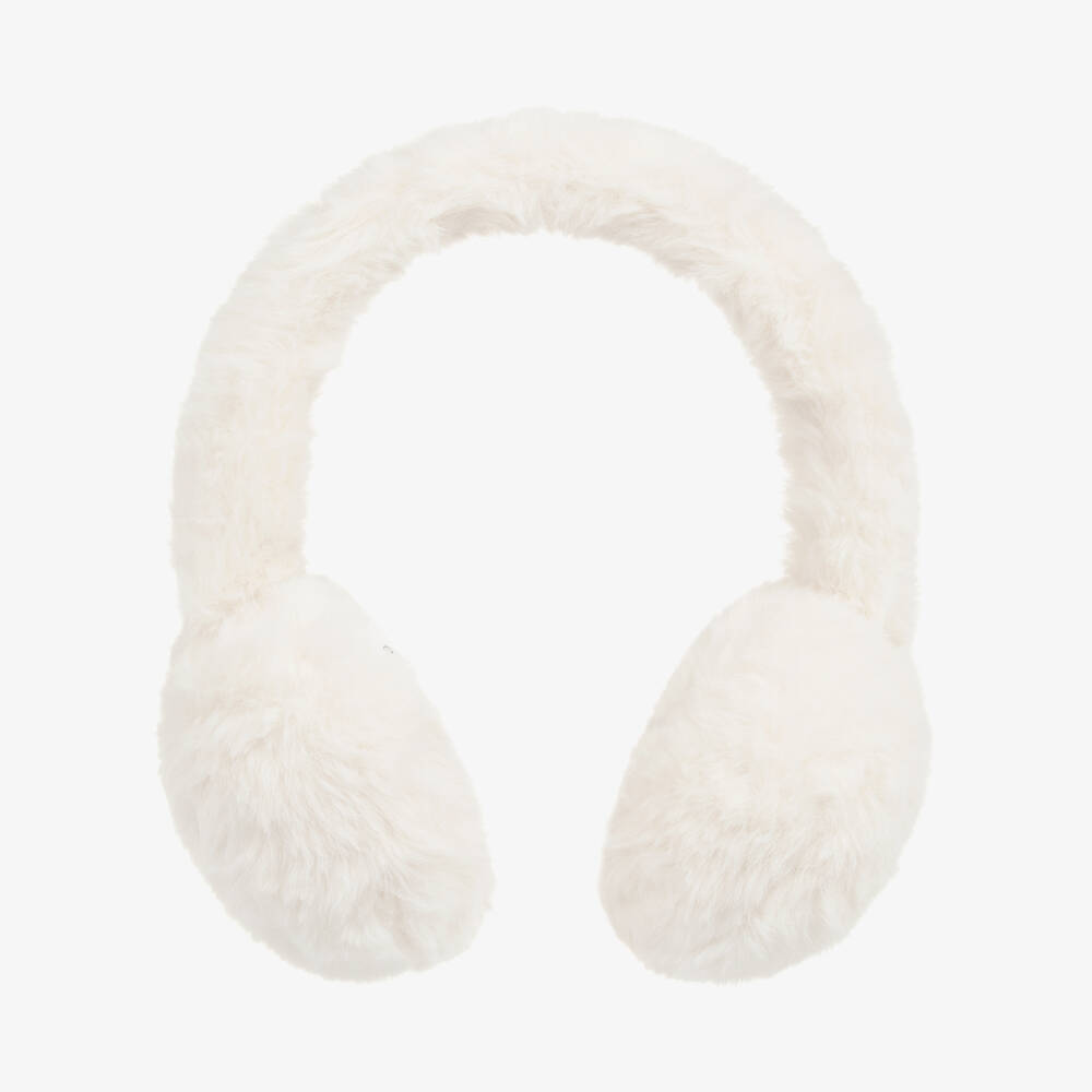 Bonpoint-Girls Ivory Faux Fur Earmuffs | Childrensalon Outlet