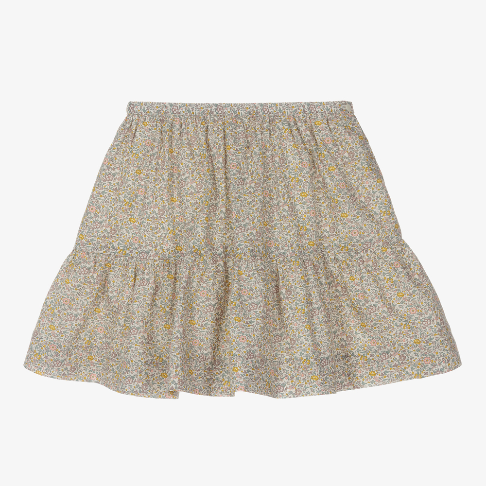 Bonpoint - Кремовая юбка в цветочек для девочек | Childrensalon