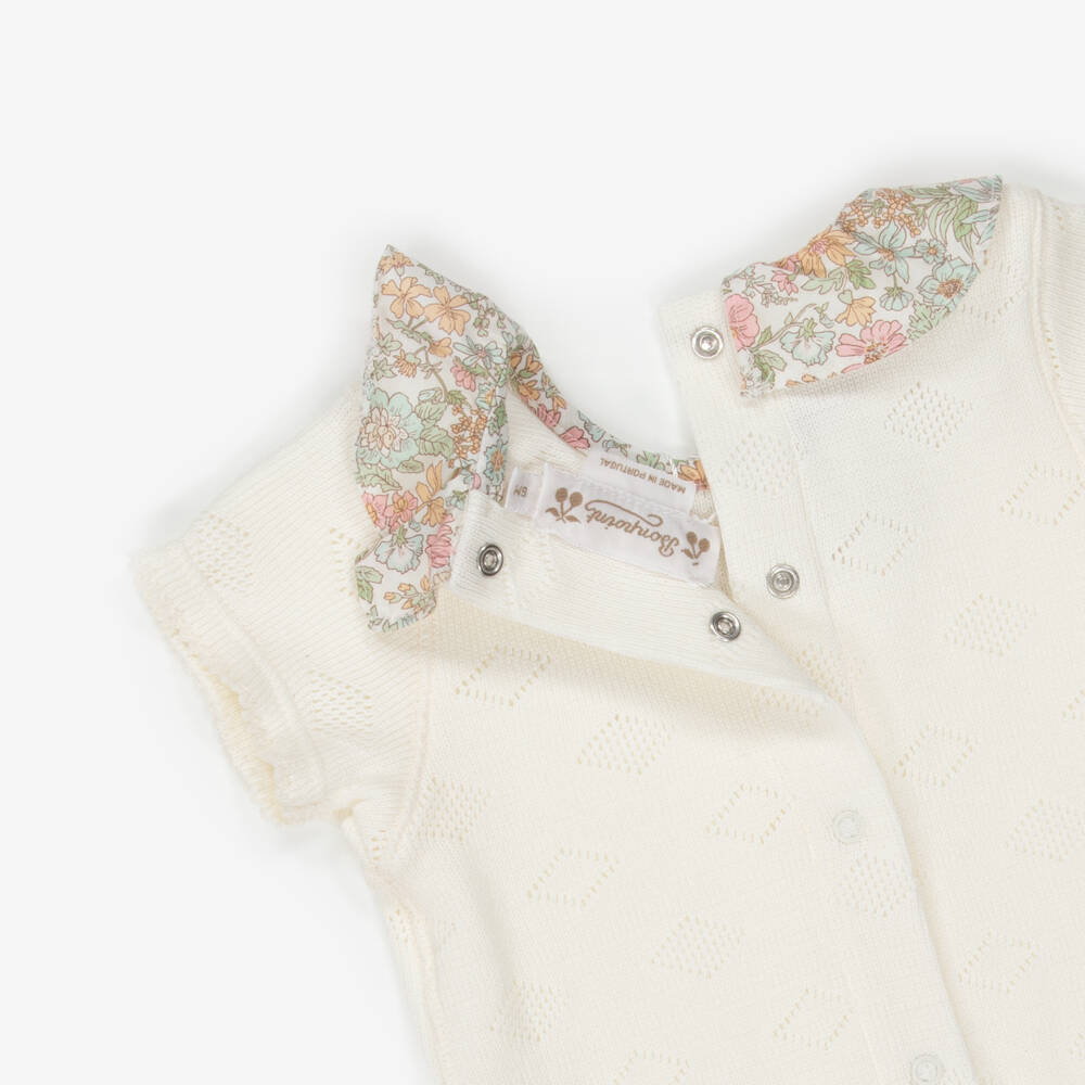 Bonpoint-Girls Ivory Knit Ensemble with Toy | Childrensalon Outlet