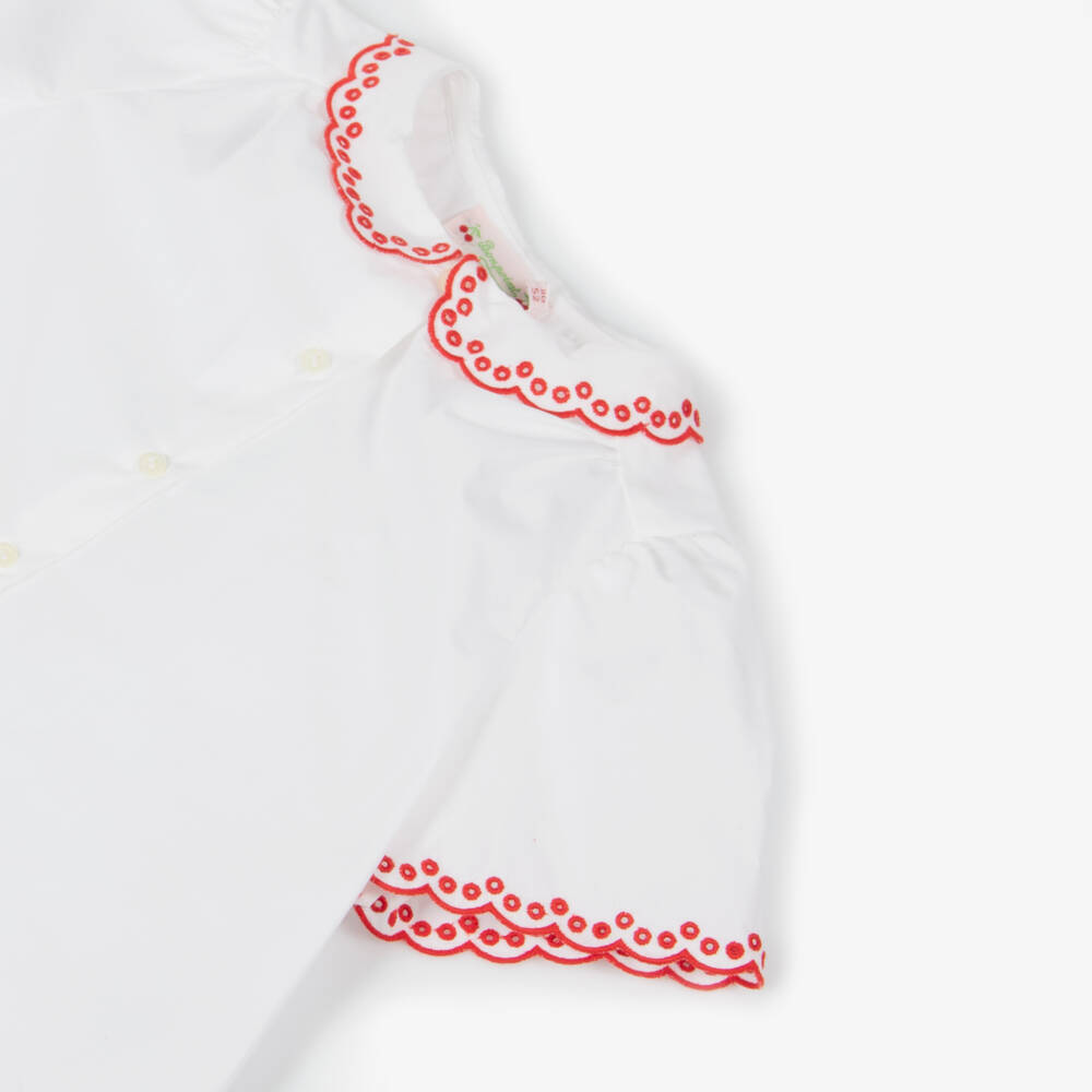 Bonpoint-Girls Ivory Poplin Top | Childrensalon Outlet