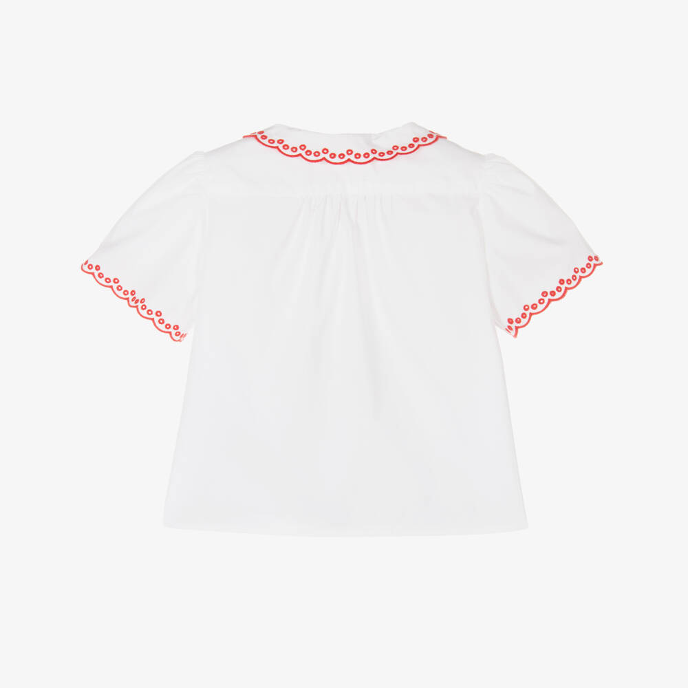 Bonpoint-Girls Ivory Poplin Top | Childrensalon Outlet
