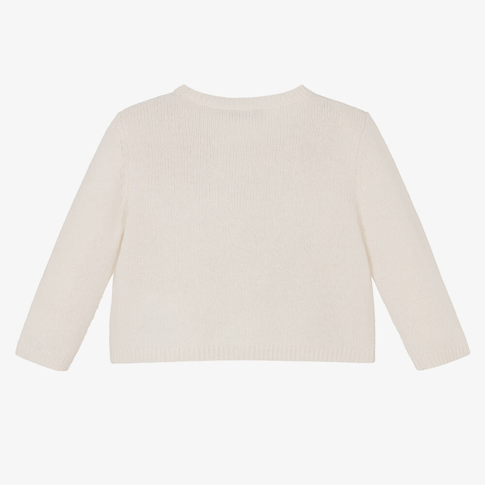 Bonpoint-Girls Ivory Pure Cashmere Cardigan | Childrensalon Outlet