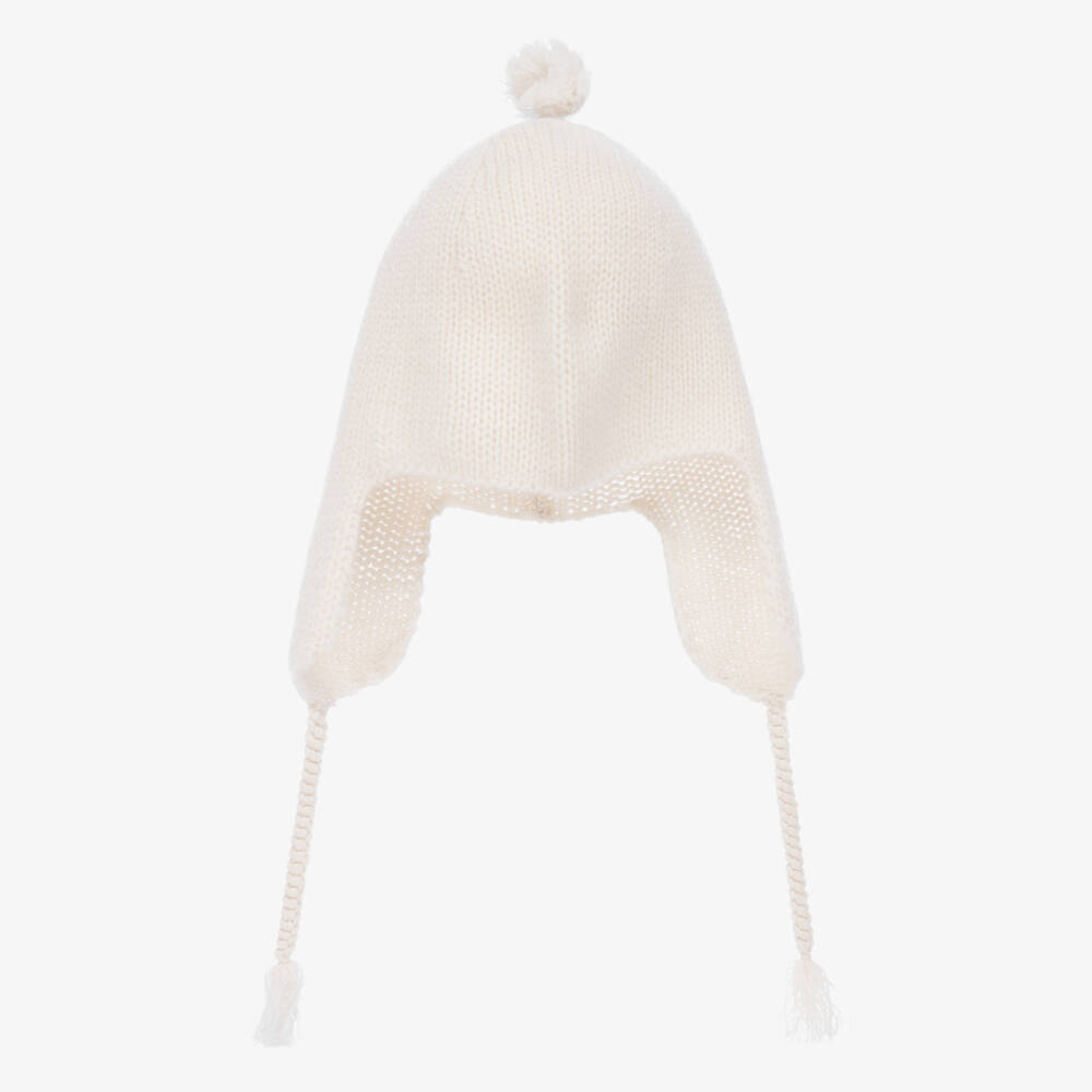 Bonpoint-Girls Ivory Pure Cashmere Knitted Hat | Childrensalon Outlet