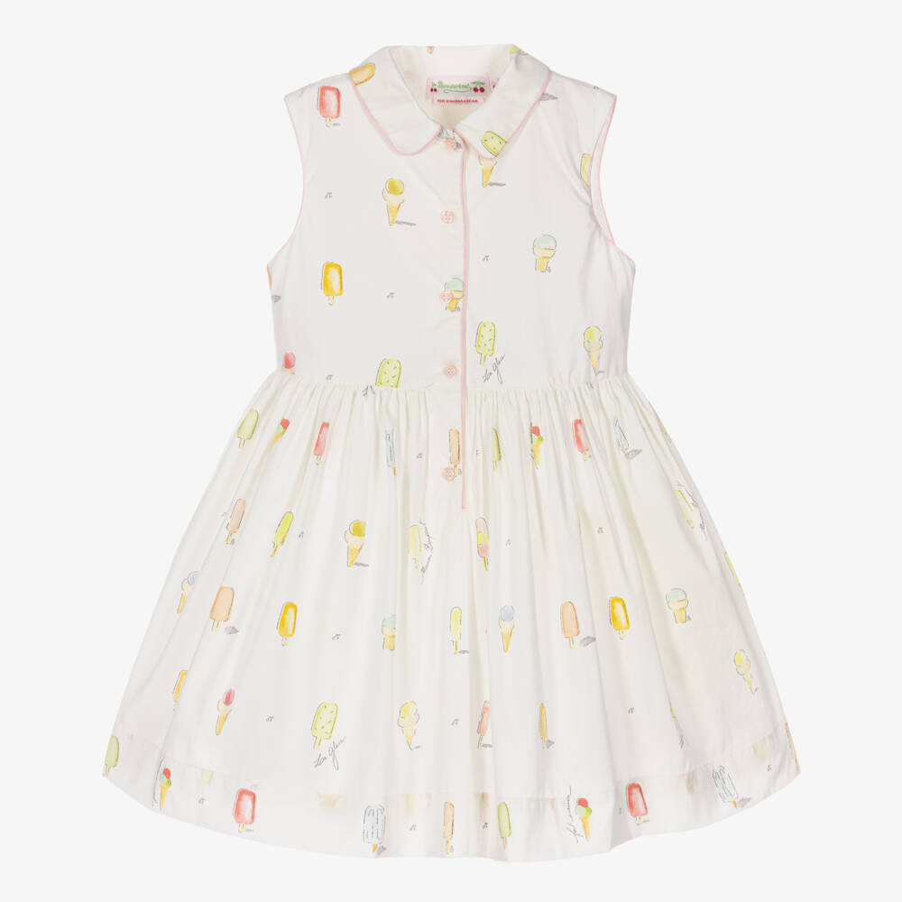 Bonpoint-فستان آيس كريم عاجي بلا أكمام للبنات | Childrensalon Outlet
