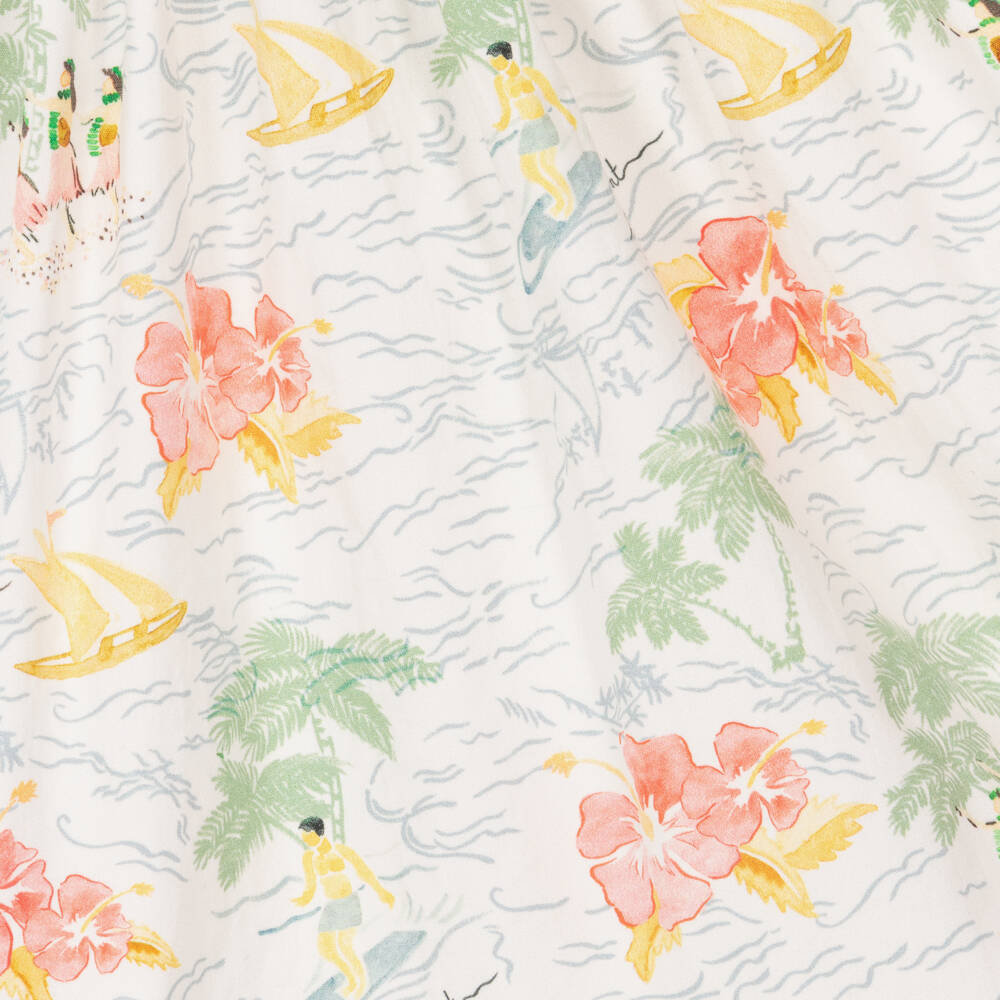 Bonpoint-Кремовое хлопковое платье Tropic для девочек | Childrensalon Outlet