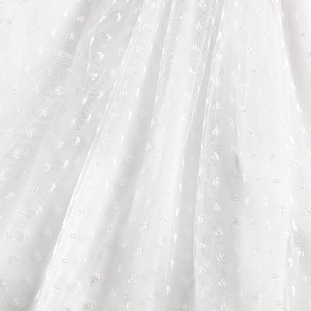 Bonpoint-Girls Ivory Tulle Bow Delight Dress | Childrensalon Outlet