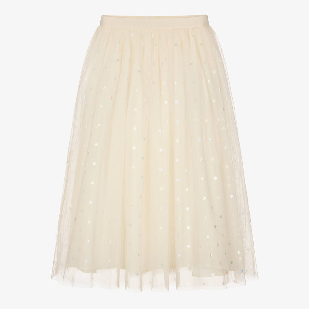 Bonpoint - Girls Ivory Tulle Skirt | Childrensalon