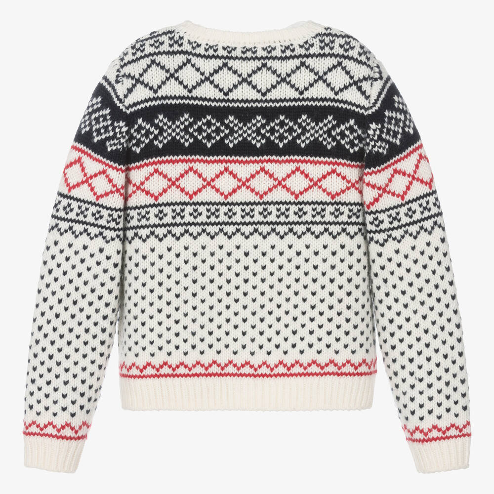 Bonpoint-Girls Ivory Wool & Cashmere Knit Cardigan | Childrensalon Outlet