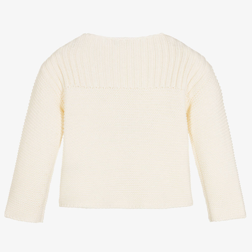 Bonpoint-Girls Ivory Wool Knitted Sweater | Childrensalon Outlet