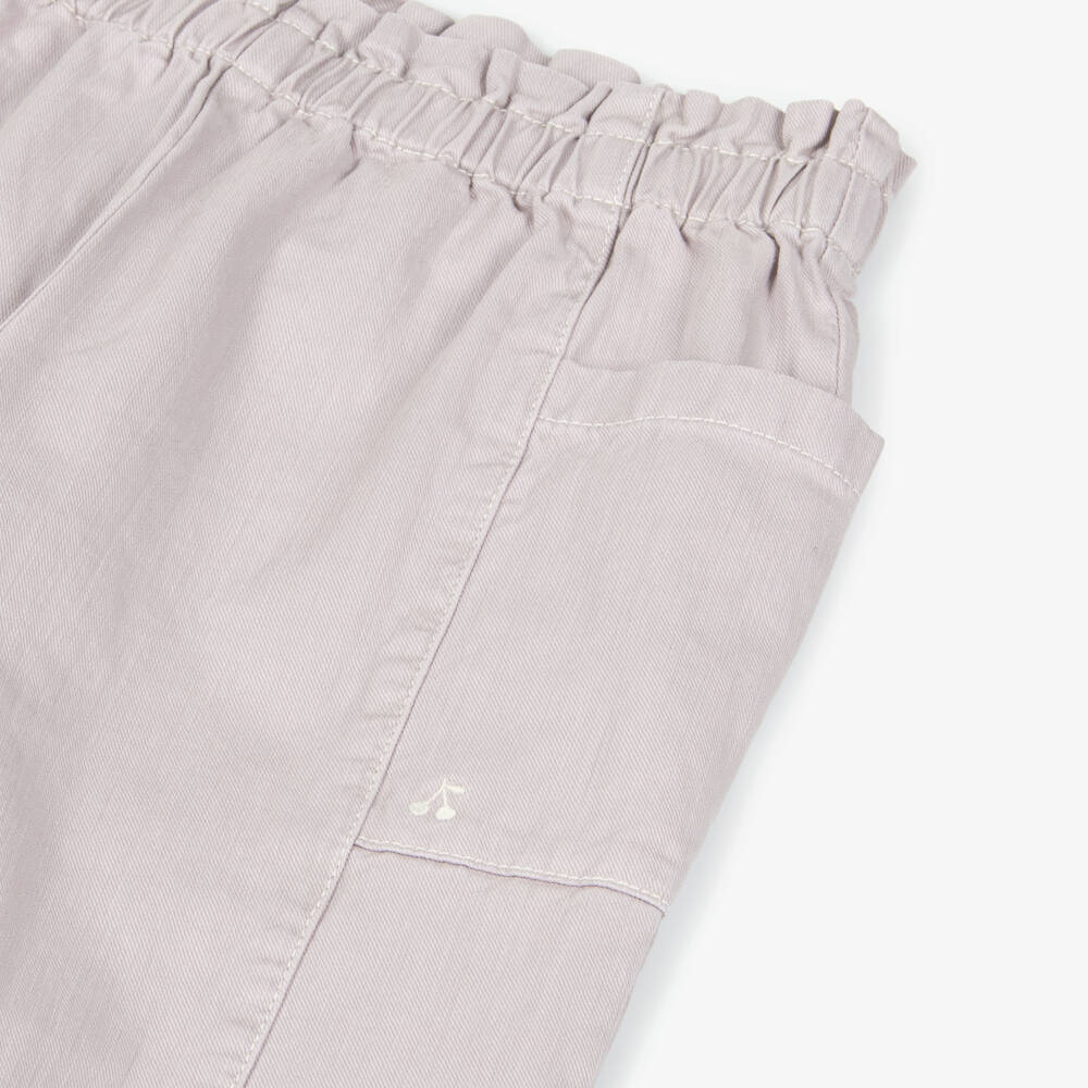 Bonpoint-Girls Lilac Purple Cotton Elasticated Jeans | Childrensalon Outlet