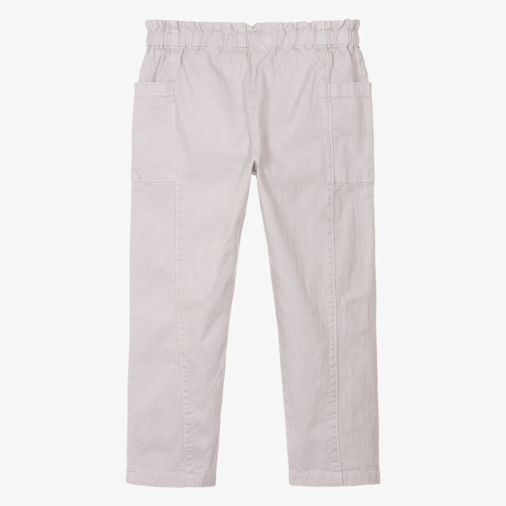 Bonpoint-Girls Lilac Purple Cotton Elasticated Jeans | Childrensalon Outlet