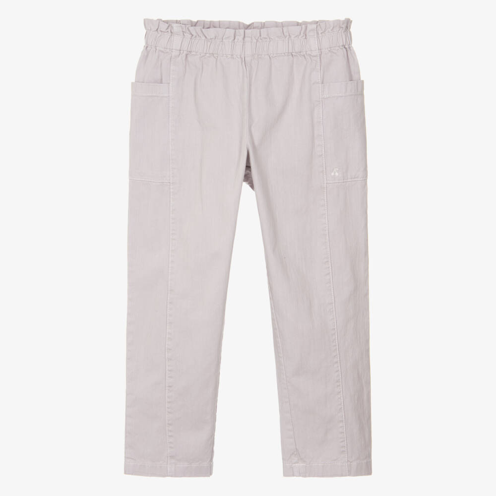 Bonpoint-Girls Lilac Purple Cotton Elasticated Jeans | Childrensalon Outlet
