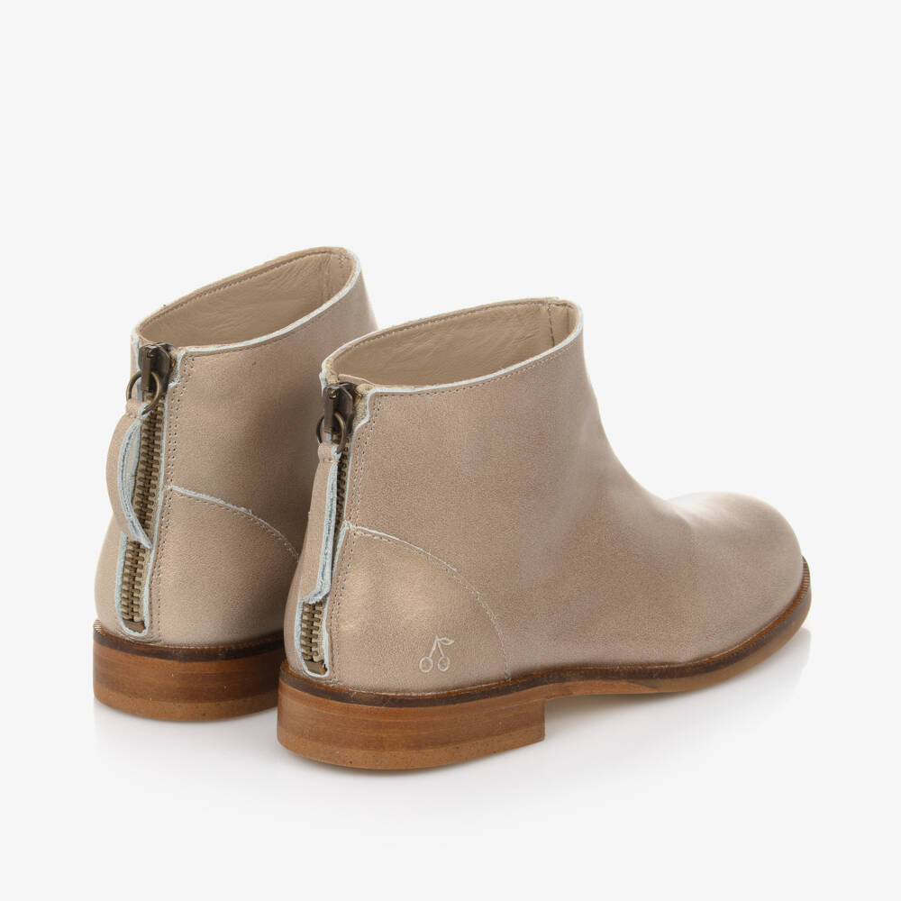 Bonpoint-Girls Metallic Leather Ankle Boots | Childrensalon Outlet