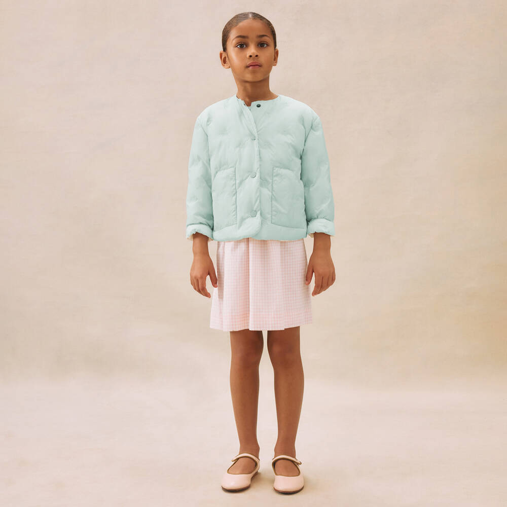 Bonpoint-Girls Mint Quilted Cherry Jacket | Childrensalon Outlet