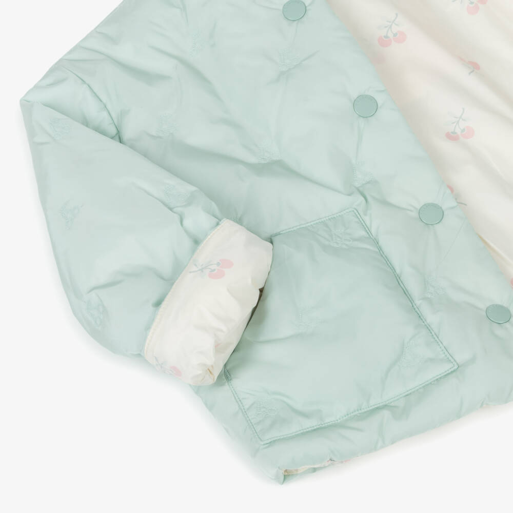Bonpoint-Girls Mint Quilted Cherry Jacket | Childrensalon Outlet