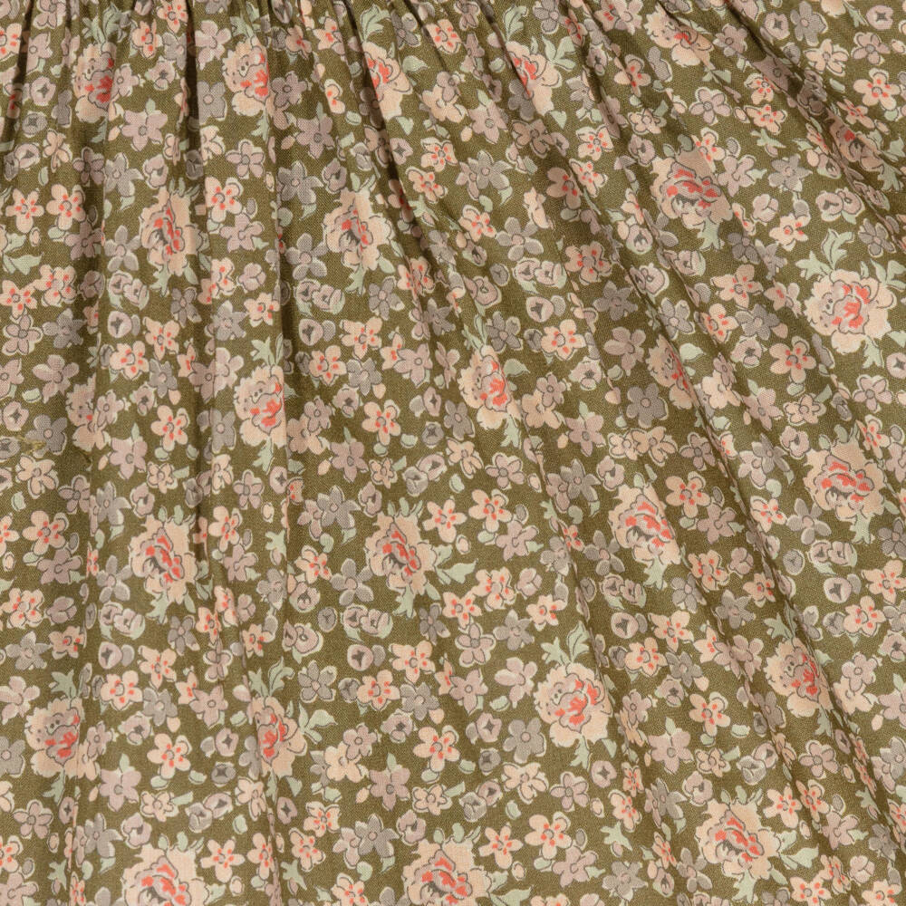 Bonpoint-Girls Moss Green Liberty Floral Smocked Blouse | Childrensalon Outlet