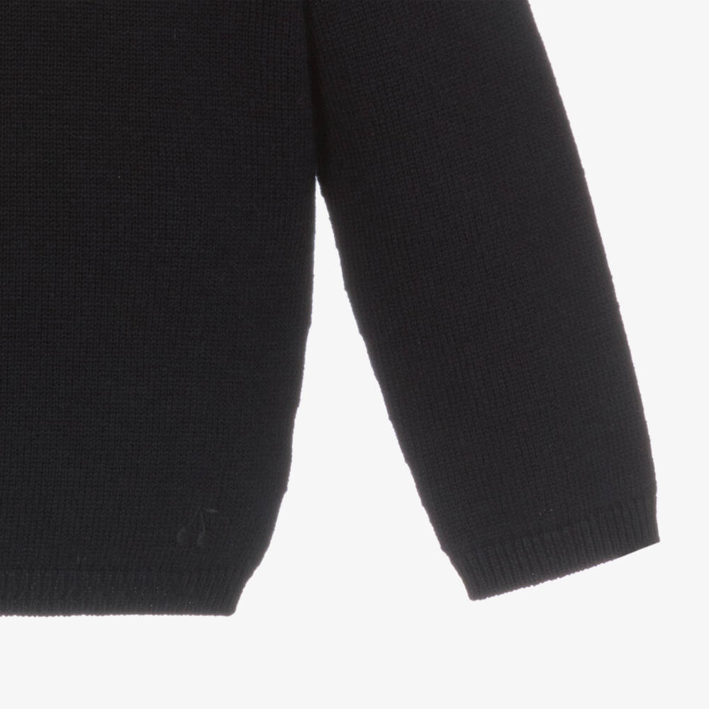 Bonpoint-Girls Navy Wool-Cotton Jumper | Childrensalon Outlet