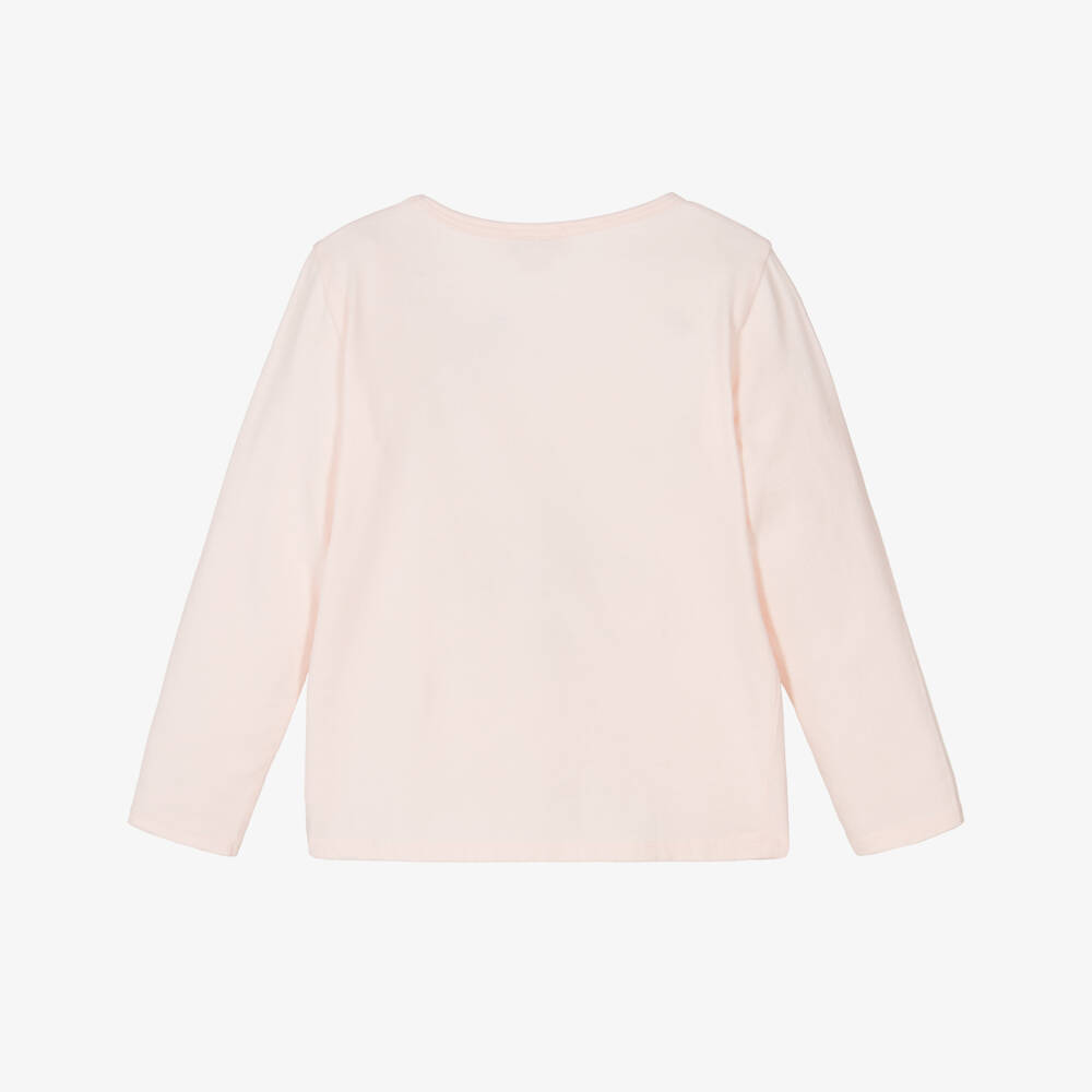 Bonpoint-Girls Pale Pink Cotton Candy Logo Top | Childrensalon Outlet