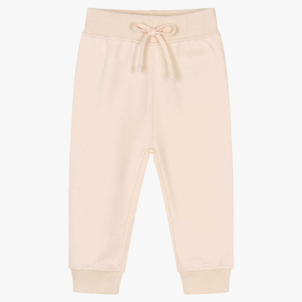 Bonpoint - Girls Pale Pink Cotton Joggers | Childrensalon