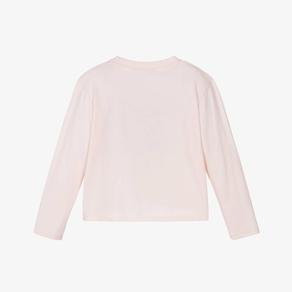 Bonpoint-Girls Pale Pink Organic Cotton Ticket To Ride Horses Top | Childrensalon Outlet