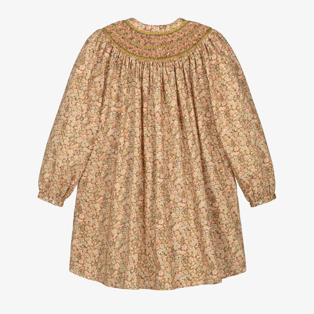 Bonpoint-فستان قطني وردي مزهر للبنات | Childrensalon Outlet