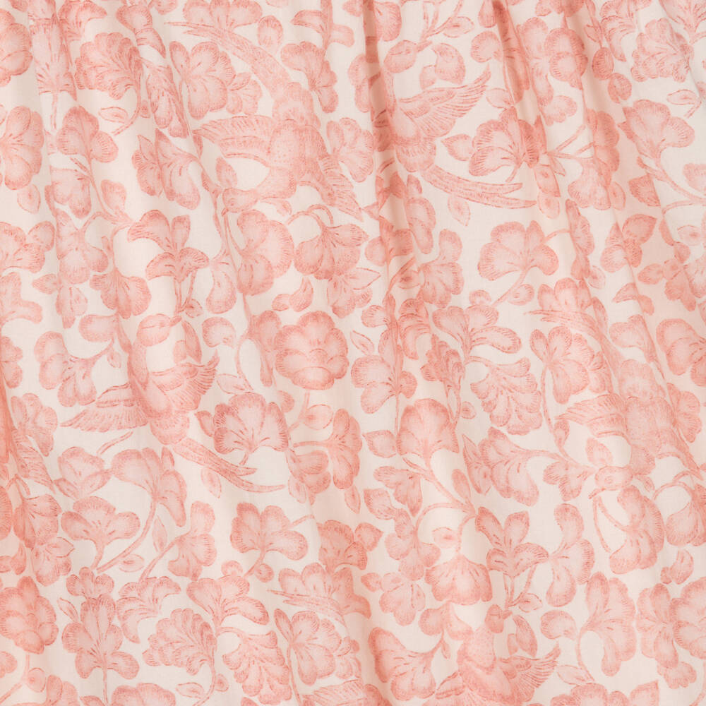 Bonpoint-Girls Pink Botanical Print Cotton Dress | Childrensalon Outlet