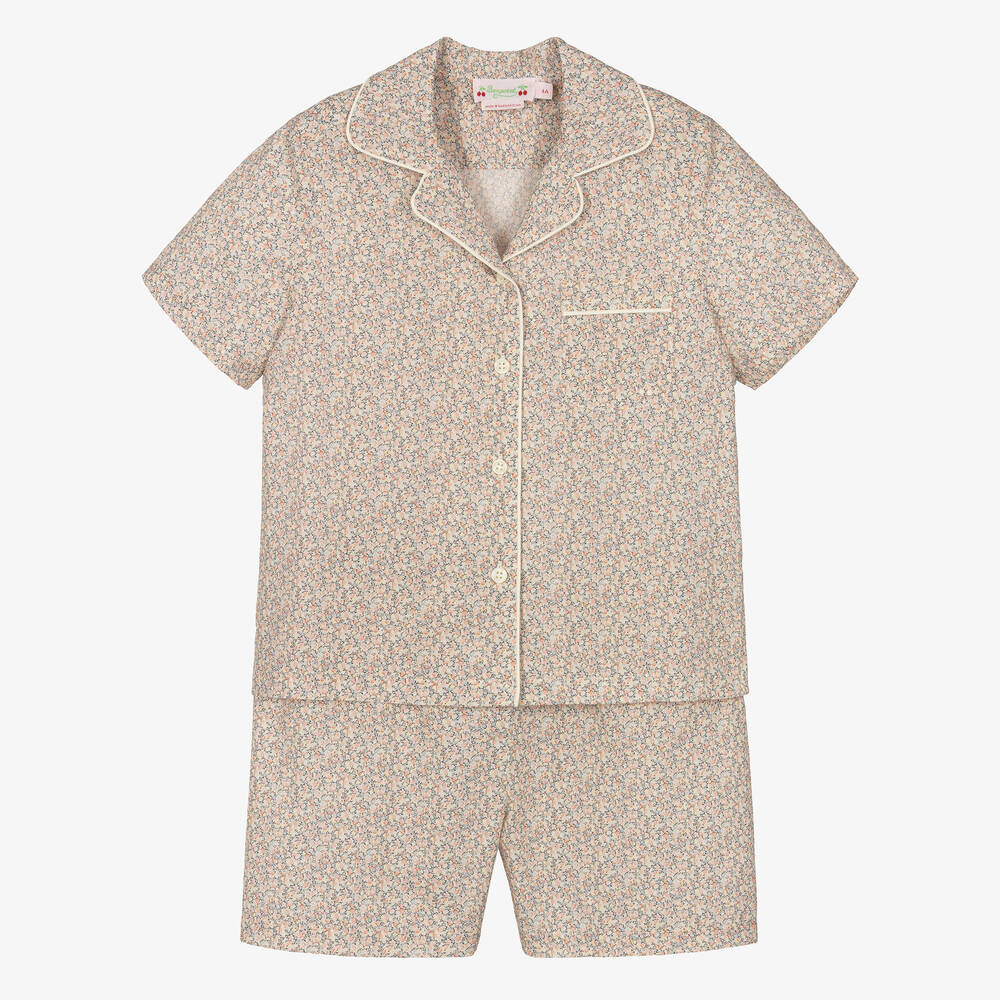 Bonpoint-Girls Pink Cotton Liberty Print Pyjamas | Childrensalon Outlet