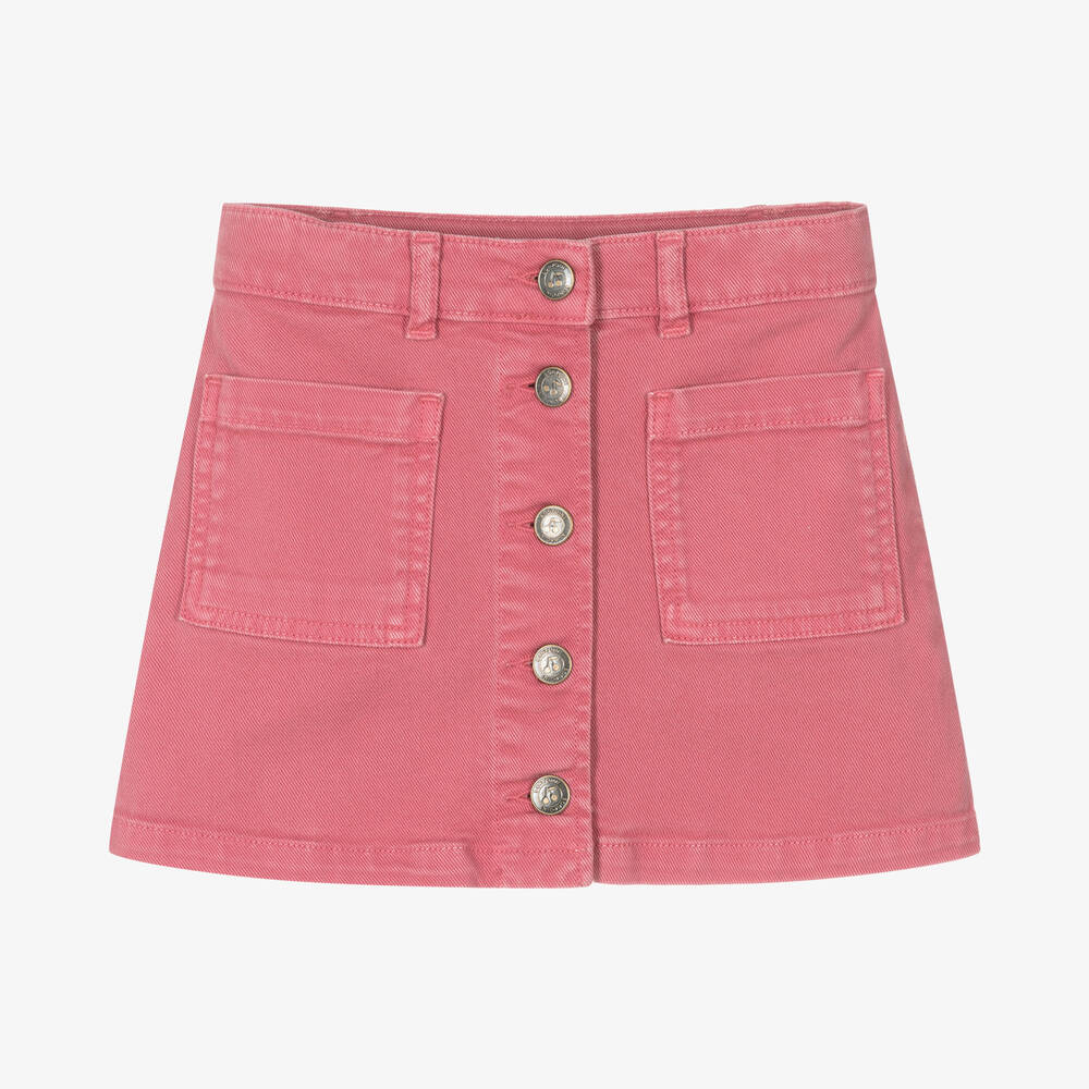 Bonpoint - Розовая джинсовая юбка для девочек | Childrensalon