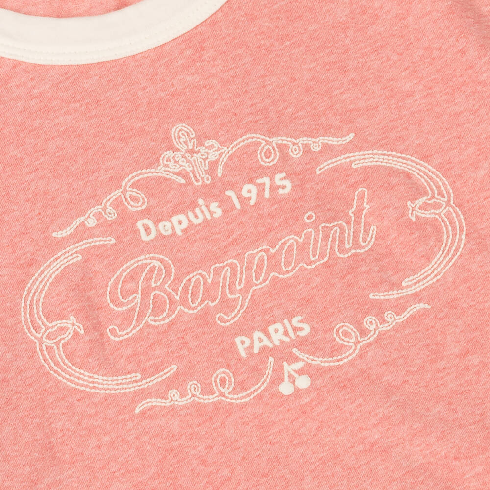 Bonpoint-Girls Pink Embroidered Cotton Top | Childrensalon Outlet