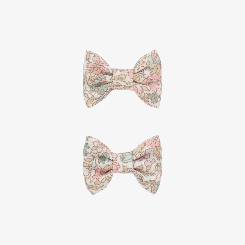Bonpoint-Girls Pink Floral Hair Clips (2 Pack) | Childrensalon Outlet