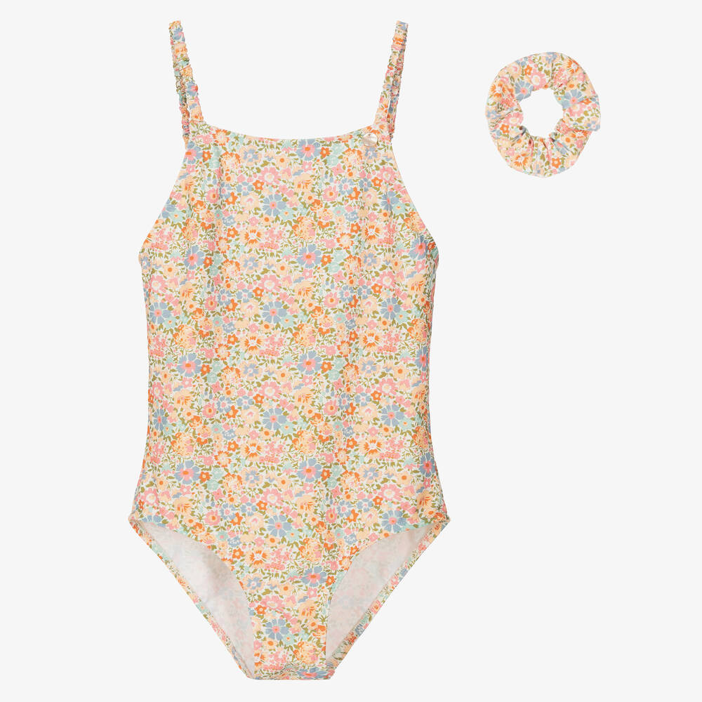 Bonpoint-Girls Pink Floral Liberty Print Swimsuit Set | Childrensalon Outlet