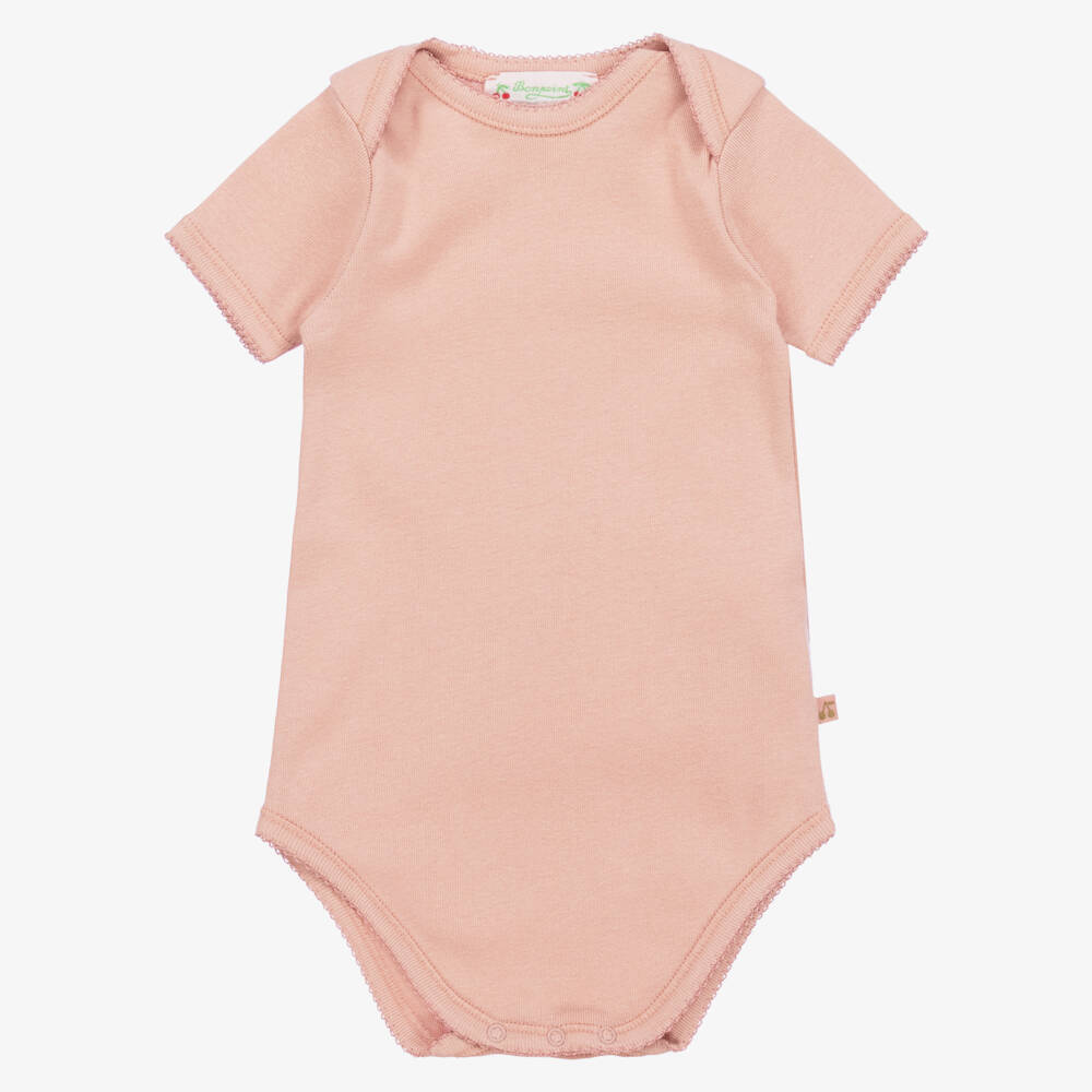 Bonpoint-Тройка хлопковых бодиков кремового и розового цвета для девочек | Childrensalon Outlet