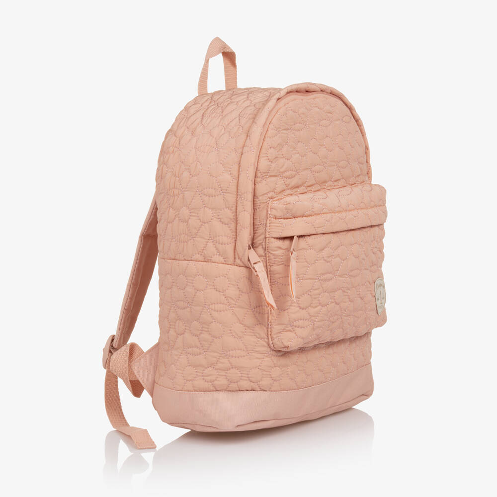 Bonpoint-Girls Pink Quilted Cherry Backpack (34cm) | Childrensalon Outlet