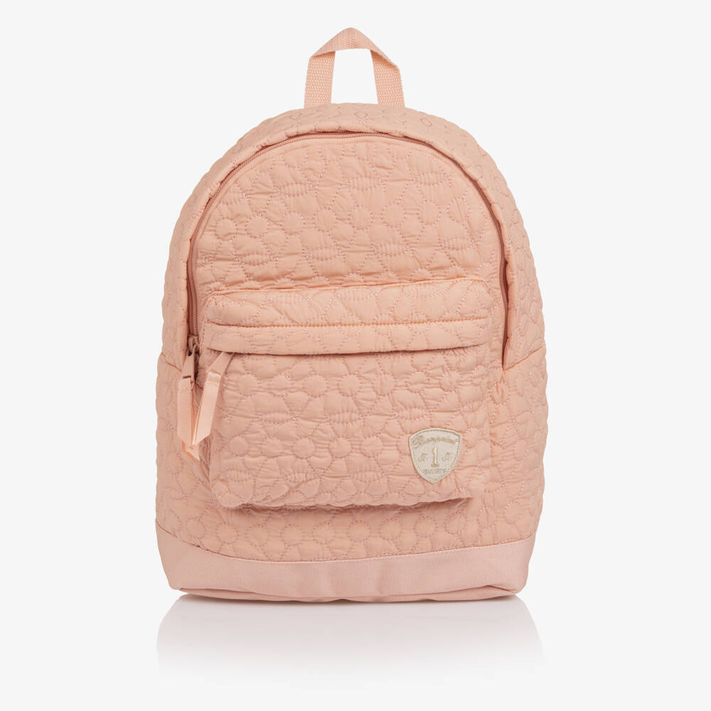 Bonpoint-Girls Pink Quilted Cherry Backpack (34cm) | Childrensalon Outlet