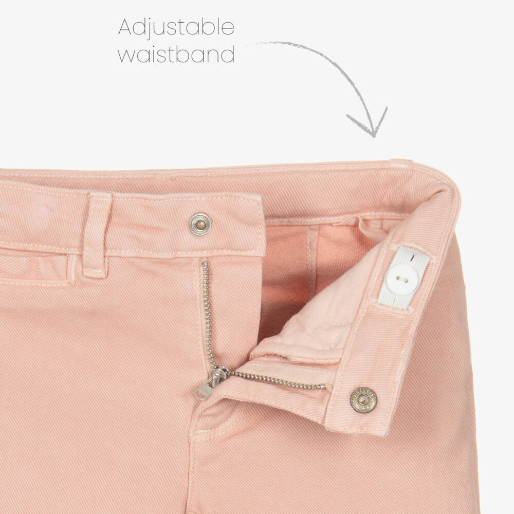 Bonpoint-Girls Pink Wide Leg Denim Jeans | Childrensalon Outlet