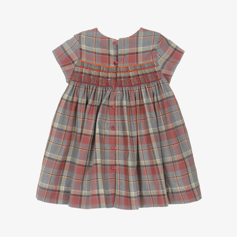 Bonpoint-Girls Plaid Dress with Smocking | Childrensalon Outlet
