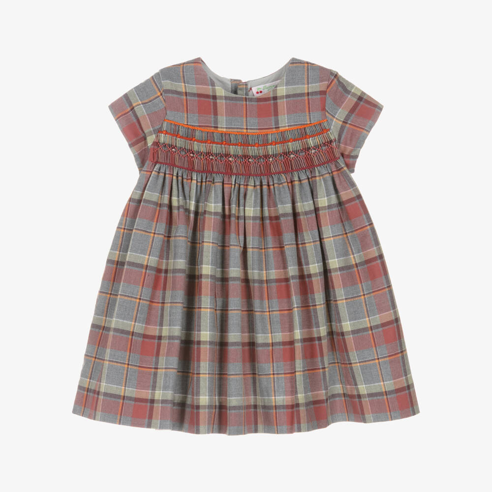 Bonpoint-Girls Plaid Dress with Smocking | Childrensalon Outlet