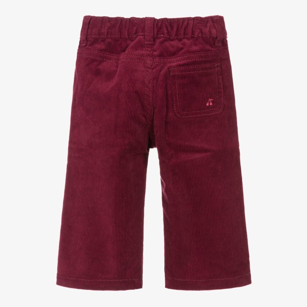 Bonpoint-Girls Red Burgundy Corduroy Trousers | Childrensalon Outlet