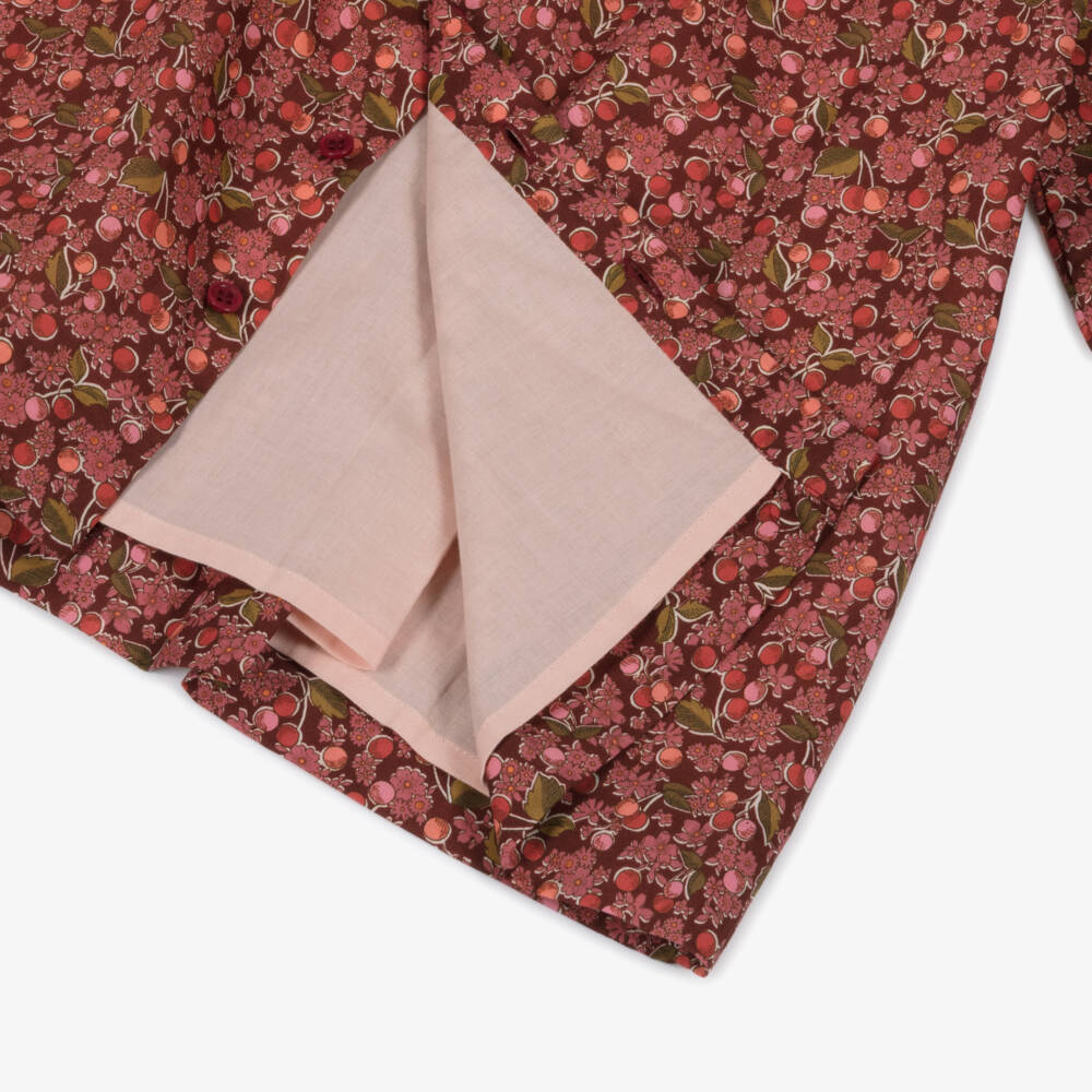 Bonpoint-Girls Red Cotton Floral Liberty Fabric Smocked Dress | Childrensalon Outlet