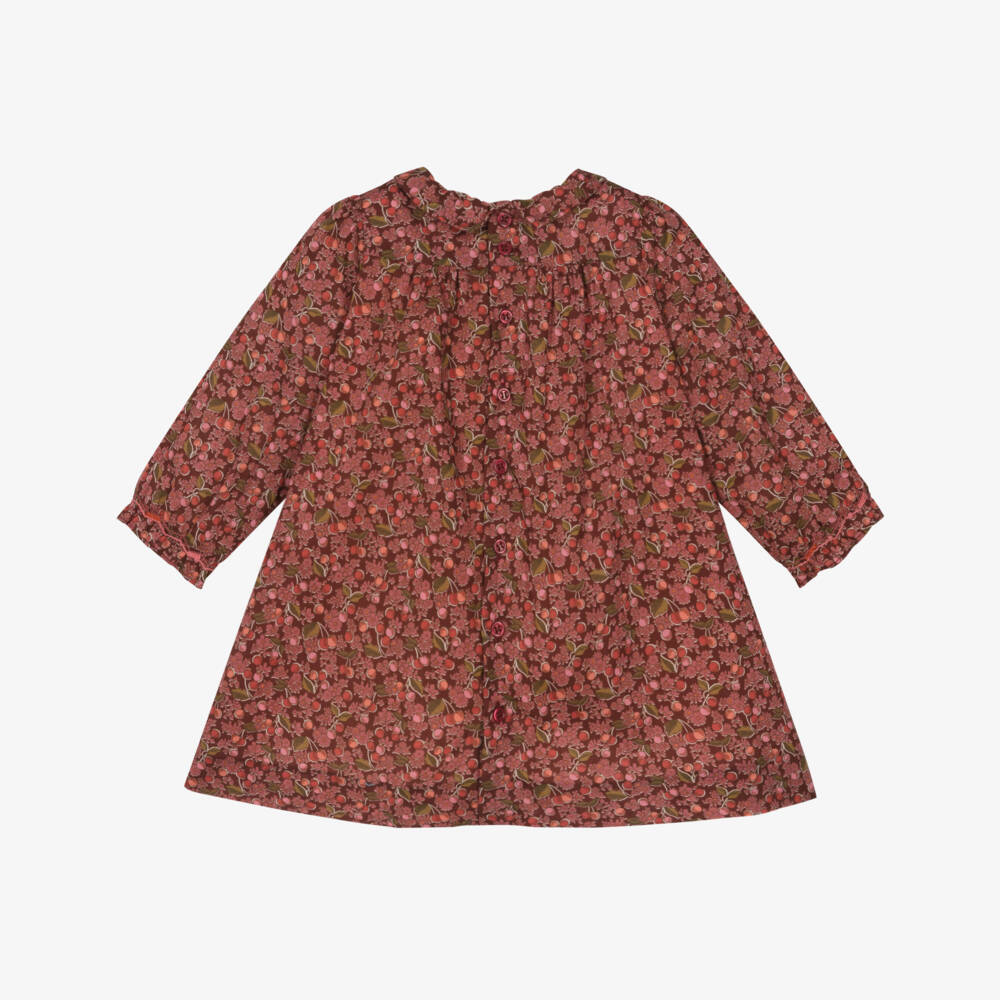 Bonpoint-Girls Red Cotton Floral Liberty Fabric Smocked Dress | Childrensalon Outlet