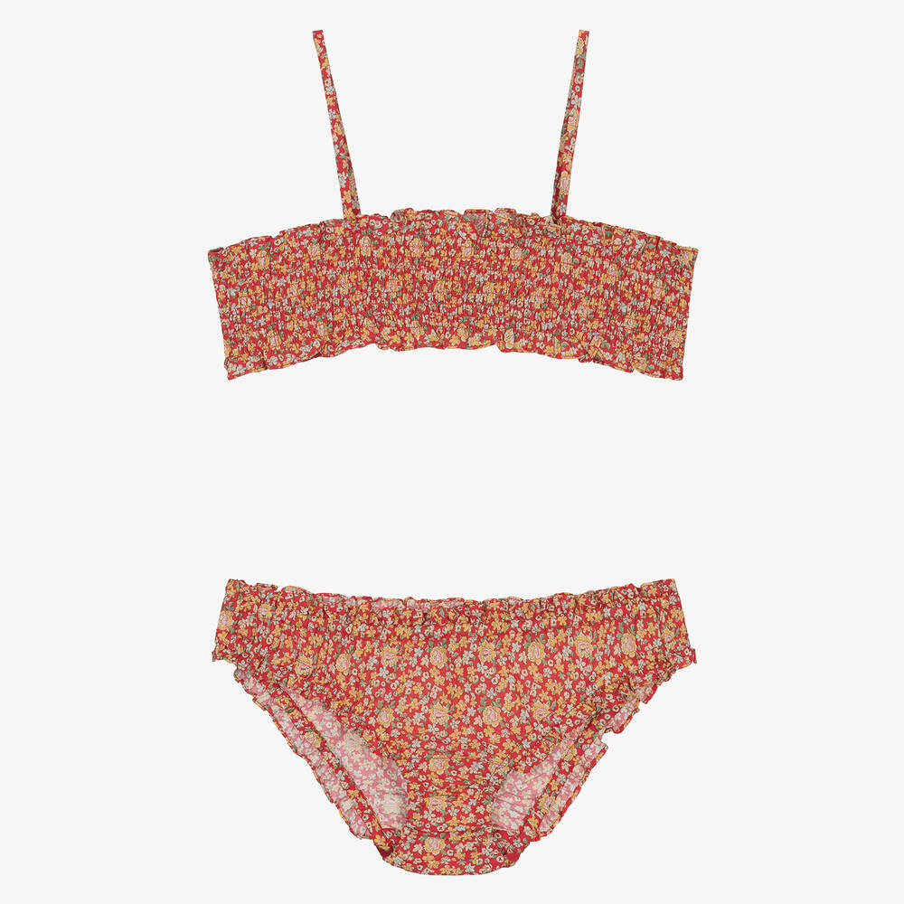 Bonpoint-Girls Red Liberty Print Bikini | Childrensalon Outlet