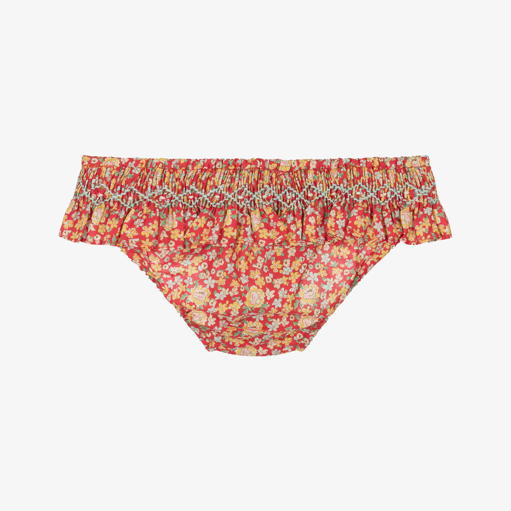 Bonpoint-Girls Red Liberty Print Bikini Bottoms | Childrensalon Outlet