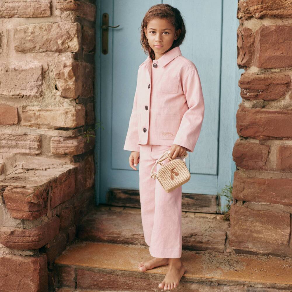 Bonpoint-Girls Rosy Denim Flare Pants | Childrensalon Outlet